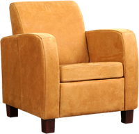 Cognac leren landelijke fauteuil Joy - poot hout bruin - Kenia Leer Cognac (cognac leer)