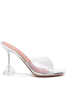 Amina Muaddi mules Lupita 95 mm à paillettes - Argent