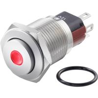 TRU COMPONENTS TC-7494980 TC-GQ16-KH-11ZD/J/R/12V/S Vandalismebestendige drukschakelaar 48 V/DC 2 A 1x uit/aan Continu Rood IP65 1 stuk(s) - thumbnail