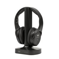 Trevi FRS 1480 R stereo hoofdtelefoon voor tv, draadloze RF-ontvanger, laadstation, optische digitaal, 3,5 mm jackstekker, RCA, verstelbare beugel, automatische uitschakeling