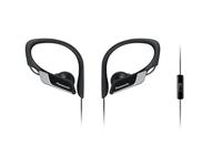 Panasonic RP-HS35ME-K Sport Koptelefoon - Headset voor Mobiele Telefoon, verwisselbare Paspoorten (S/M/L), IPX2 Bescherming, Clip, Zwart
