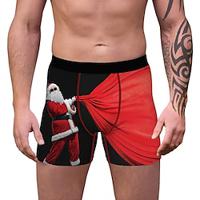 kerstcadeau Boxer shorts Ondergoed Voor heren Kerstmis Kerstmis Carnaval Maskerade kerstavond Volwassenen Feest Kerstmis Polyesteri Lightinthebox