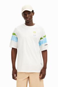 Aquarel palmbomen T-shirt - WHITE - XL