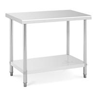 Royal Catering Roestvrijstalen Werktafel Stalen Professionele Werkbank voor in de Keuken 100x60cm Max 90kg Draagkracht met 2 Niveaus RCAT-100/60