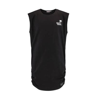 CoolCat Junior T-shirtjurk Denise met tekst en plooien zwart CoolCat Junior T-shirtjurk Denise met tekst en plooien zwart