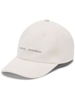 Brunello Cucinelli casquette en coton à logo brodé - Blanc - thumbnail