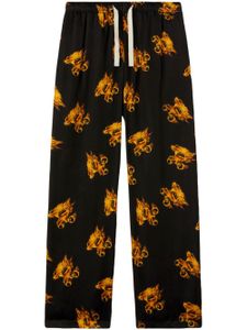 Palm Angels Burning monogram-embroidered track pants - Noir