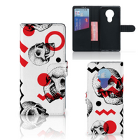 Telefoonhoesje met Naam Nokia 5.3 Skull Red