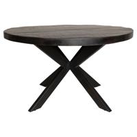 Eetkamertafel zwart | Denver | rond | Mangohout | 76(h) x 10 cm