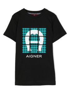 Aigner Kids t-shirt en coton à logo imprimé - Noir