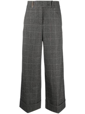 Peserico pantalon ample à carreaux - Gris