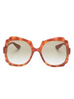 Gucci Eyewear lunettes de soleil carrées à effet écailles de tortue - Marron