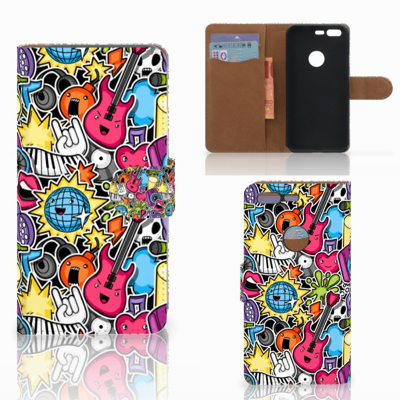 Google Pixel Wallet Case met Pasjes Punk Rock Google Pixel Wallet Case met Pasjes Punk Rock