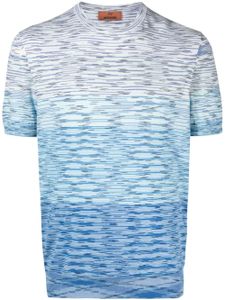 Missoni t-shirt en coton à rayures - Bleu