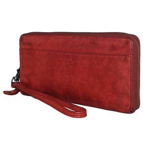 Bear Design Zip Around Portemonnee / Clutch Cow Lavato Rood