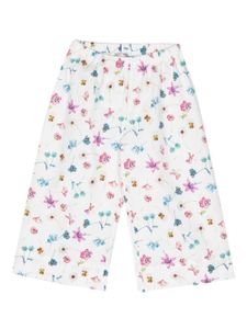 Il Gufo pantalon ample à fleurs - Blanc