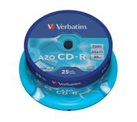 Verbatim AZO CD-R 52X 700MB Crystal 25 Pack, 43352 (25 stuks)