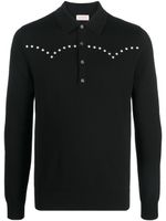 FURSAC fine-knit studded polo shirt - Noir