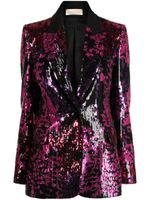 Elie Saab blazer orné de sequins à revers crantés - Noir