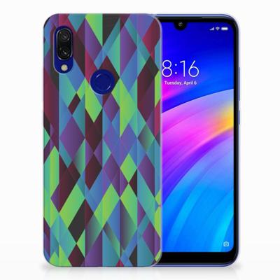 Xiaomi Redmi 7 TPU Hoesje Abstract Green Blue