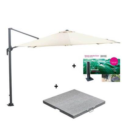 Garden Impressions Zweefparasol M Ø330 cm ecru - incl voet en hoes