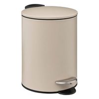 Prullenbak/pedaalemmer - metaal - beige - 3 liter - 16 x 25 cm - Badkamer/toilet