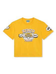 Kenzo Kids t-shirt à imprimé Tiger Head - Jaune