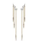 Yoko London boucles d'oreilles Trend en or jaune 18ct ornées de perles et de diamants - thumbnail