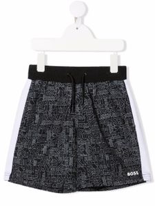 BOSS Kidswear short de sport à motif monogrammé - Noir