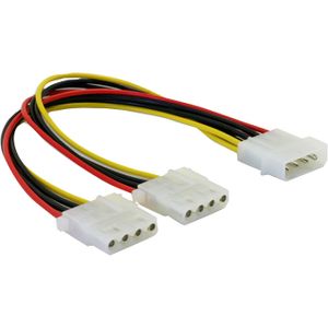 DeLOCK Y-Cable Power > 2x 4pin Molex 0,11 m