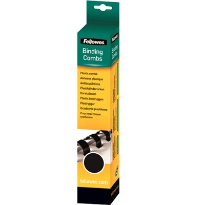 Bindrug Fellowes 6mm 21rings A4 zwart 25stuks Bindrug Fellowes 6mm 21rings A4 zwart 25stuks