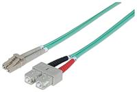 Intellinet KB001291 Intellinet LC/SC 50/125 μm Glasvezel patchkabel met Multimode 5 Meter lengte, Aqua, 5 Meter Lengte