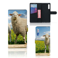 Huawei P Smart Pro Telefoonhoesje met Pasjes Schaap en Lammetje