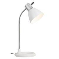 Brilliant Strakke bureaulamp Jan zilver met wit 92762/05 - thumbnail