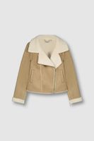 Rino & Pelle - Beige Lammy kort biker - Maat 40