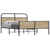vidaXL Bedframe zonder matras metaal gerookt eikenkleurig 180x200 cm