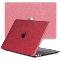 Lunso Geschikt voor MacBook Pro 16 inch (2019) cover hoes - case - Glitter Rood