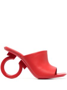 Ferragamo mules Astro 105 mm en cuir - Rouge