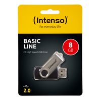 Intenso Basic Line USB flash drive 8 GB USB Type-A 2.0 Zwart, Zilver - thumbnail