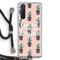 Cactus quote: Sony Xperia 5 II Transparant Hoesje met koord