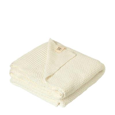 Petit Filippe gebreide baby wiegdeken naturel wit 80x130 cm