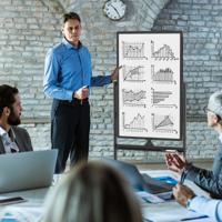 60 x 90 cm Dubbelzijdig Mobiel Whiteboard in Hoogte Verstelbaar Magnetisch Whiteboard met Wieltjes Standaard en Pennenbakje (Zwart)