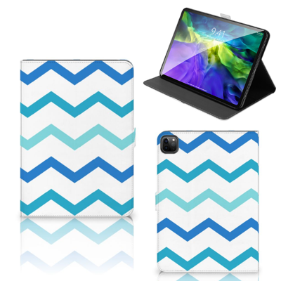iPad Pro 11 2020/2021/2022 Tablet Hoes Zigzag Blauw iPad Pro 11 2020/2021/2022 Tablet Hoes Zigzag Blauw
