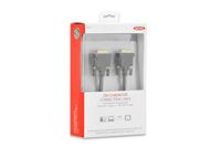 ednet 84520 DVI aansluitkabel (2 m, 24 Plus 1, 2x ferriet, stekker/stekker, DVI-D Dual Link) goud