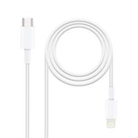 NANOCABLE 10.10.0600 Lightning op USB-C, wit, 50 cm