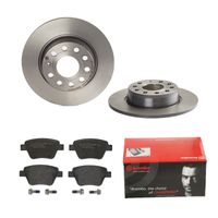 Remmenset, remschijf BREMBO, Remschijftype: Massief, Inbouwplaats: Achteras, u.a. für Seat, VW, Skoda, Audi