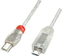 Premium - USB-kabel - mini USB type A (M) naar micro-USB type B (M) - USB 2.0 OTG - 50 cm - transparant