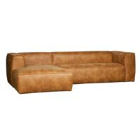 WOOOD Loungebank Bean Leder, 305cm - Bruin