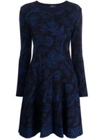 ETRO robe courte à fleurs en jacquard - Bleu