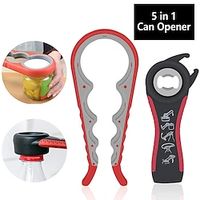 potopener 5 in 1 multifunctionele blikopener flesopener kit met siliconen handvat gemakkelijk te gebruiken voor kinderen ouderen en mensen met artritis Lightinthebox